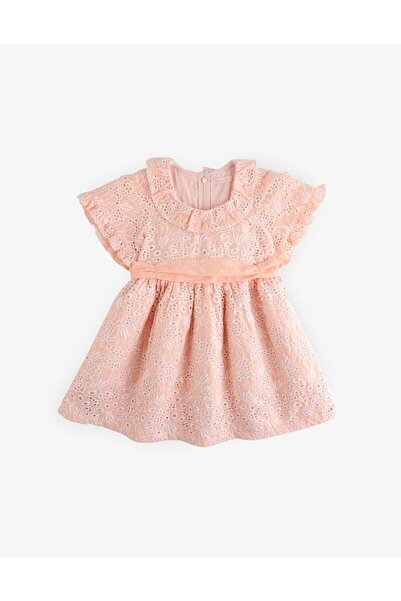 Gingersnaps Girls' Lace Dress with Waist Tie and Short Sleeves