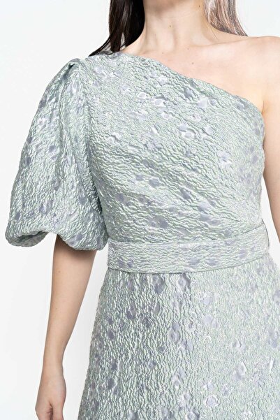 Nichii One-Shoulder Puff Sleeve Maxi Dress