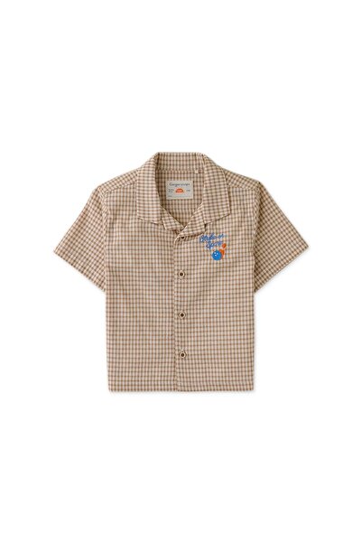 Gingersnaps قميص بولو منسوج بأكمام قصيرة ومربعات للأولاد حديثي الولادة