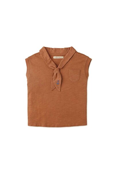 Gingersnaps Girls' Sleeveless T-Shirt with High Collar Tie