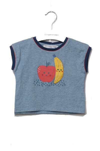 Gingersnaps Girls' Solid Design Short Sleeve T-Shirt with Print for Infants