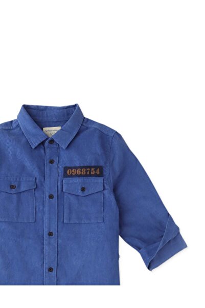 Gingersnaps Boys' Long Sleeve Solid Woven Polo Shirt