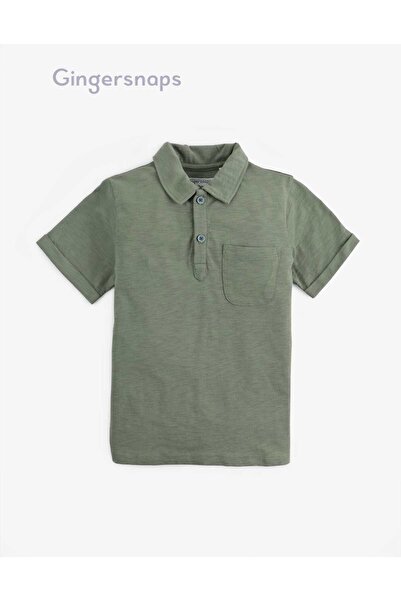 Gingersnaps Boys' Solid Polo T-Shirt with Folded Cuffs