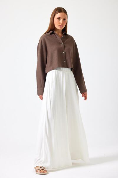 VENA παντελόνι palazzo - Ιβουάρ