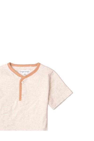 Gingersnaps Solid Button Front Short Sleeve Boys' T-Shirt