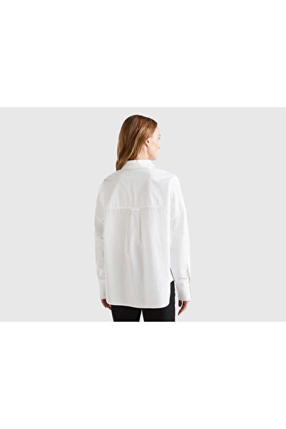 United Colors of Benetton women's Long Sleeve Cotton Shirt