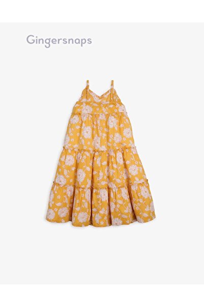 Gingersnaps Girls' Floral Layered Dress with Adjustable Straps