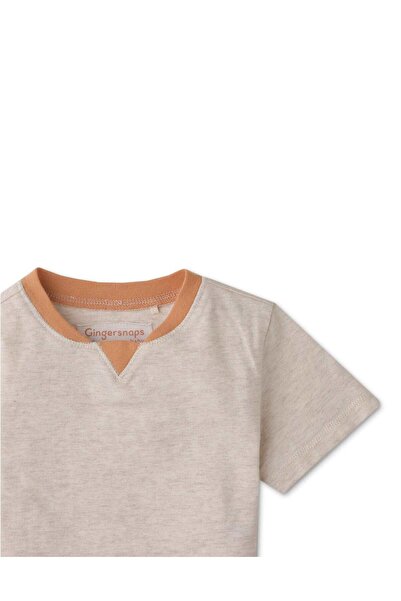 Gingersnaps Solid Round Neck Short Sleeve T-Shirt for Baby Boys