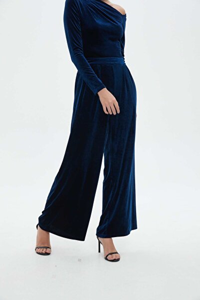 Nichii Women's Wide Plain Velvet Trousers