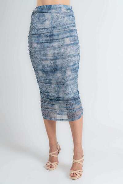 mica Fitted Printed Midi Skirt