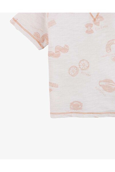 Gingersnaps Boys' T-Shirt with Round Neck and Light Embroidery on the Collar