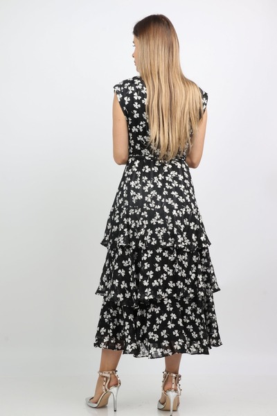 Nichii Floral Layered Sleeveless Midi Dress