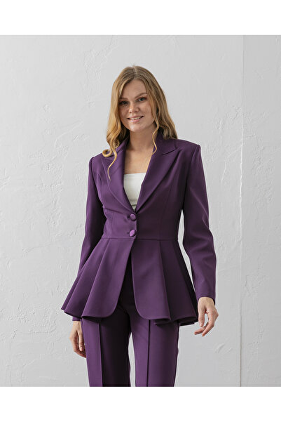 VUNTAL Volanlı Blazer İkili Pantolonlu Takım
