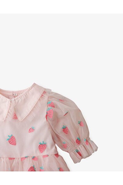 Gingersnaps Girls' Short Sleeve Strawberry Print Dress