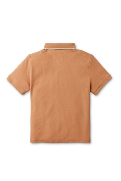 Gingersnaps Boys' Brown Plain Polo Shirt with Front Buttons and Collar