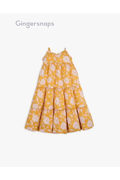 Gingersnaps Girls' Floral Layered Dress with Adjustable Straps