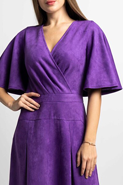 Nichii Wide Short Sleeve Midi Dress with Butterfly Sleeves