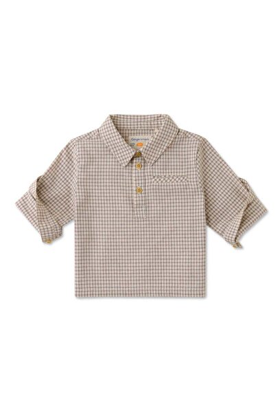 Gingersnaps Baby Boys' Checkered Polo Shirt with Front Buttons