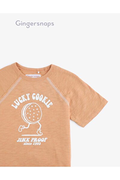 Gingersnaps Boys' Short Sleeve T-Shirt with Round Neck and Light Print