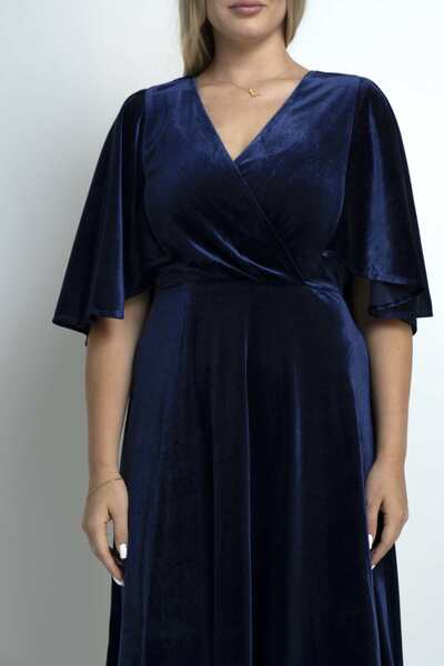 Nichii Women's Solid Midi Wrap Dress with Butterfly Sleeves