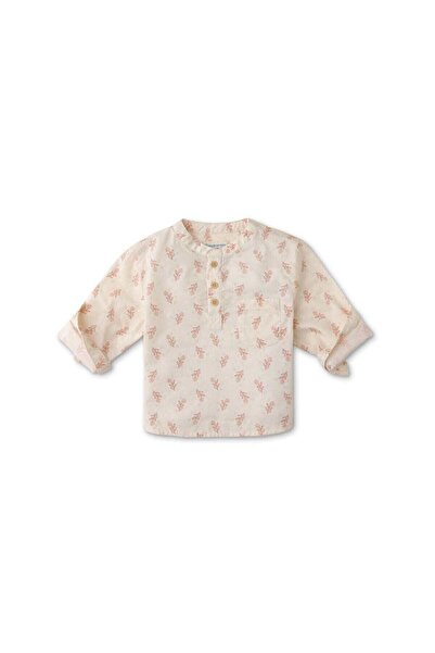 Gingersnaps Infant Boys' Long Sleeve Woven Polo Shirt with Front Buttons