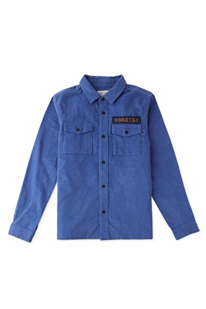 Gingersnaps Boys' Long Sleeve Solid Woven Polo Shirt