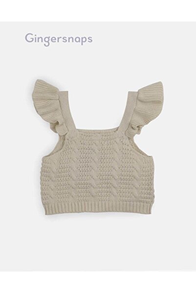 Gingersnaps Girls' Cropped Lace Top with Wide Straps