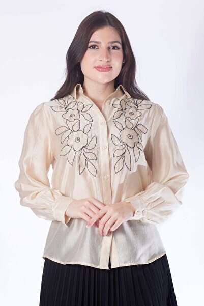 mica Women's Long Sleeve Floral Print Shirt