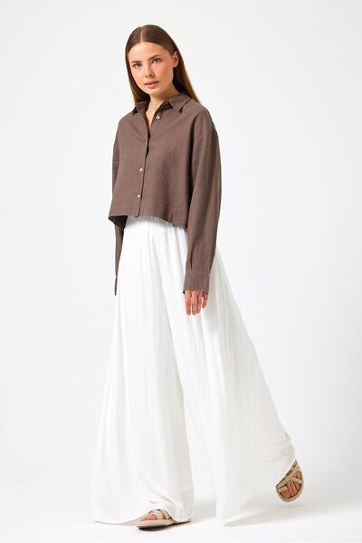 VENA παντελόνι palazzo - Ιβουάρ