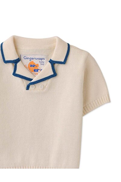Gingersnaps Boys' Short Sleeve Polo T-Shirt for Newborns