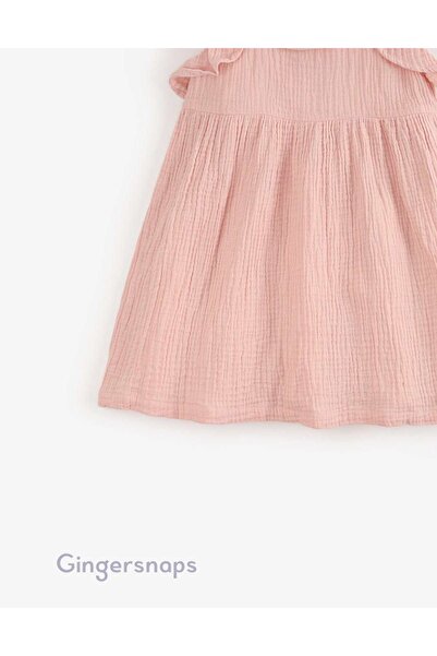 Gingersnaps Girls' Simple Puff Sleeve Dress with Flared Hem