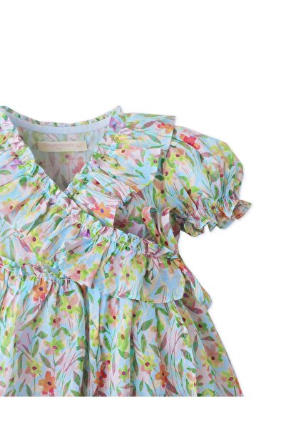 Gingersnaps Girls' Printed Baby Dress with Elastic Sleeves