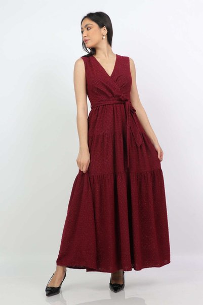 Nichii Maxi Polka Dot V-Neck Dress