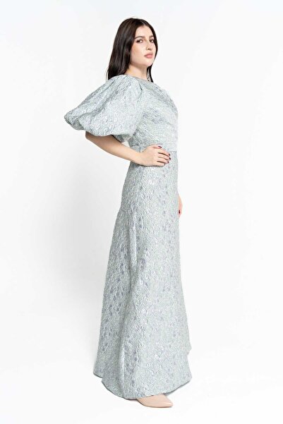 Nichii One-Shoulder Puff Sleeve Maxi Dress