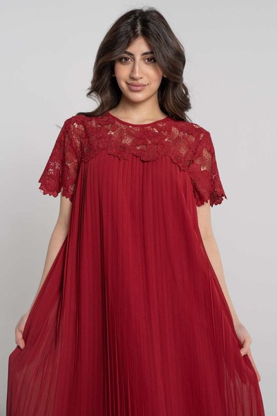 Nichii Solid Pleated Maxi Dress