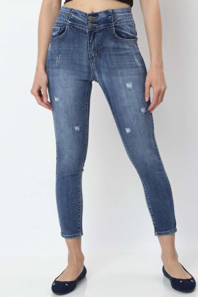 mica Skinny Button-Front Jeans