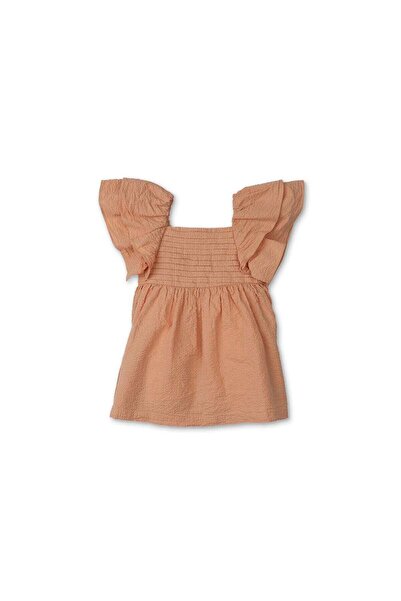 Gingersnaps Girls' Solid Ruffled Dress with Gathered Chest for Infants