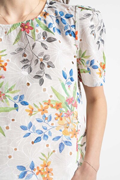 mica Floral Short Sleeve Blouse
