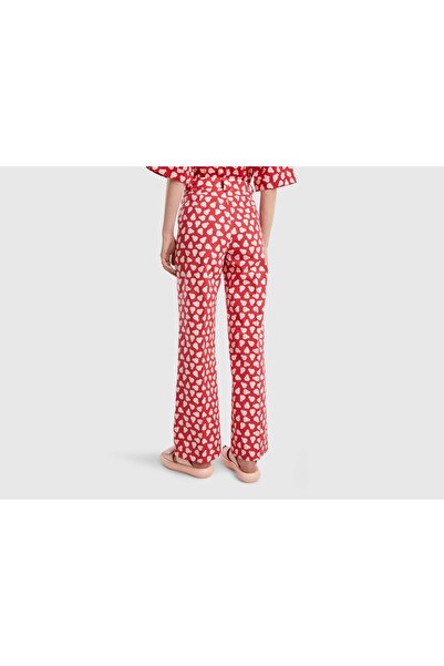 United Colors of Benetton Red Pear Print Palazzo Pants