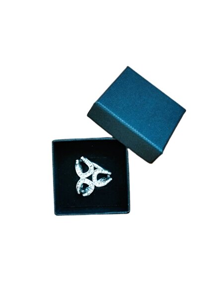 OEM Eșarfă din satin multicolor cu imprimeu Paisley, inel argintiu, 60 x 60 cm