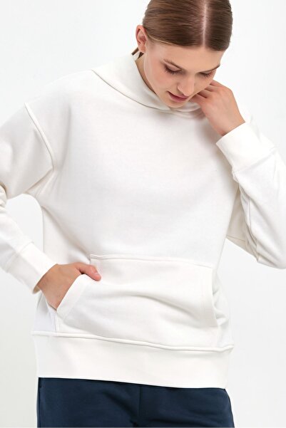 VENA Women's Basic Hoodie Sweatshirt with Hood - Ivory