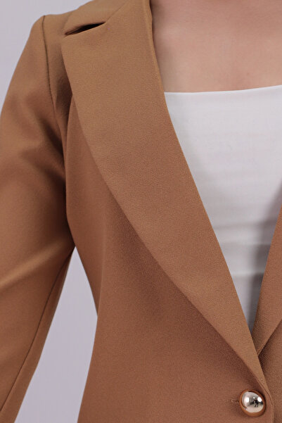 armonika Γυναικείο μπουφάν Camel Μονό Κουμπί Μπράτσο-20k001020