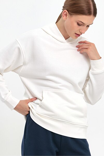 VENA Women's Basic Hoodie Sweatshirt with Hood - Ivory