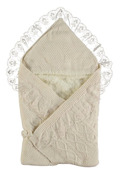 Sitilin بطانية تريكو ويلسوفت للأطفال البنات بلون كريمي STL7101