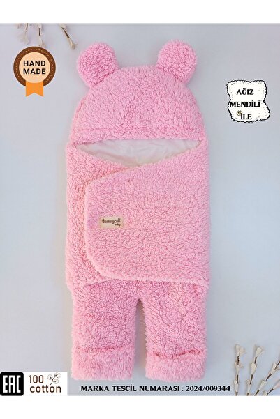 Tomuycuk 0-12 Months Baby Pendulo Sleeping Bag with Both Pink Plush and Ears