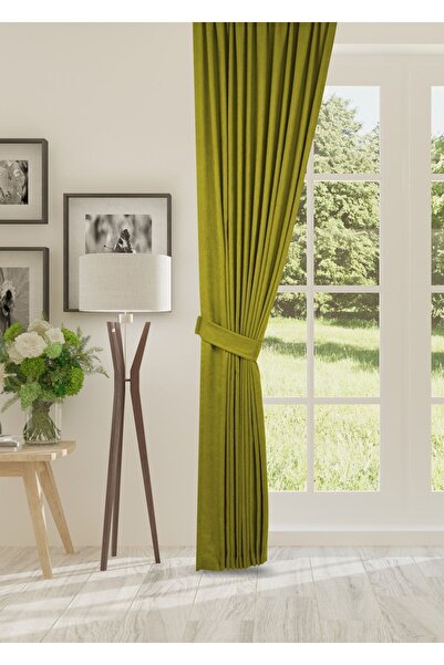 cheap's home Petek Dokulu Kadife Dokuma Normal (1 x 2.5)Pileli Fon Perde (YAĞ...