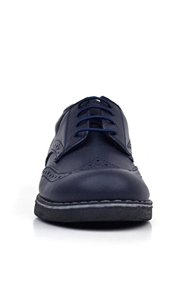Rakerplus Navy Blue Matte Laced Boys' Classic Shoes