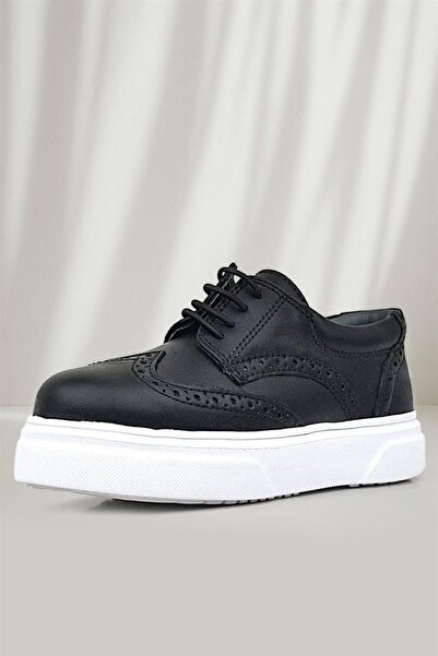 Rakerplus Oxford Children's Classic Shoes - Genuine Leather, Black and White ...