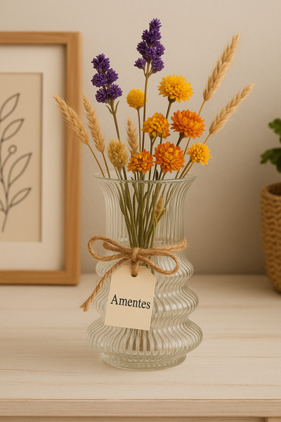 Amentes New Model Decorative Vase Translucent Glass