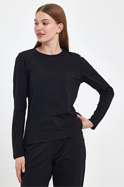 VENA Μπλουζάκι Gloria Crew Neck Regular Fit Basic - Μαύρο